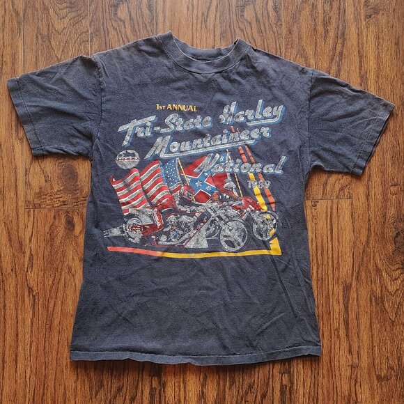 Vintage 80s Tri-State Harley Mountaineer National Shirt - Picture 2 of 3